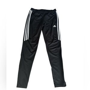 Adidas Athletic Striped Black Training Track Pants Women's Climacool